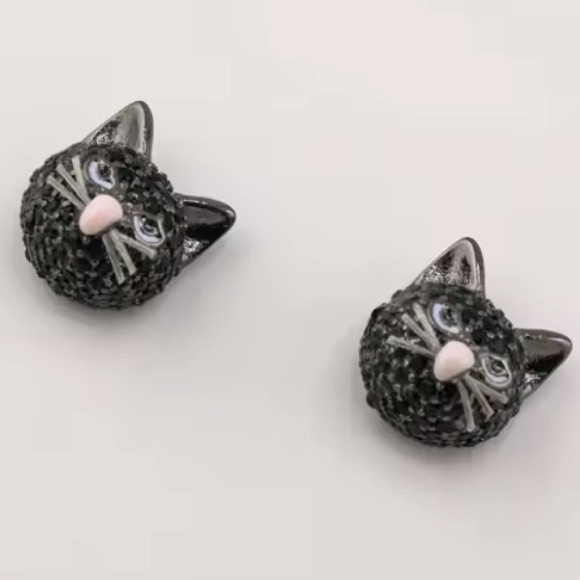 KATE SPADE NEW YORK ♠️ OUT OF THE BAG BLACK CAT STUD EARRINGS🐈⬛ - Picture 4 of 6